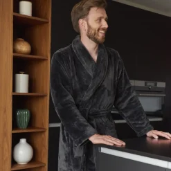 Carré Blanc Robe de chambre polaire homme Gabriel carbone|Homme Coffrets Cadeaux|Robe De Chambre Homme