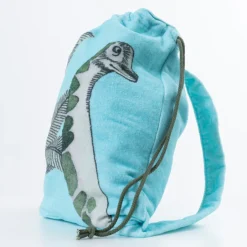 Carré Blanc Sac de plage imprimé Dinotopi| La Plage