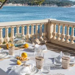 Carré Blanc Serviette de table coton Mykonos blanc| Serviettes De Table