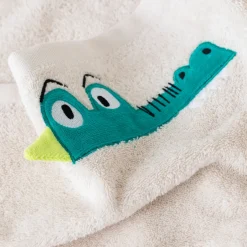 Carré Blanc Serviette de toilette bouclette de coton Crocoful|Enfant Serviettes De Toilette