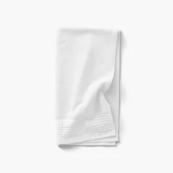 Carré Blanc Serviette de toilette bouclette de coton biologique Source blanc| Serviettes De Toilette
