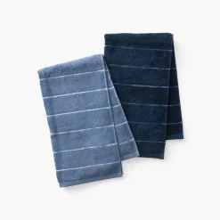 Carré Blanc Serviette de toilette coton Hypnotic marine| Serviettes De Toilette