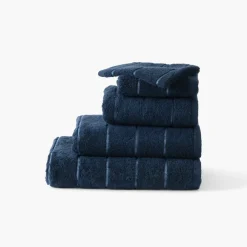 Carré Blanc Serviette de toilette coton Hypnotic marine| Serviettes De Toilette