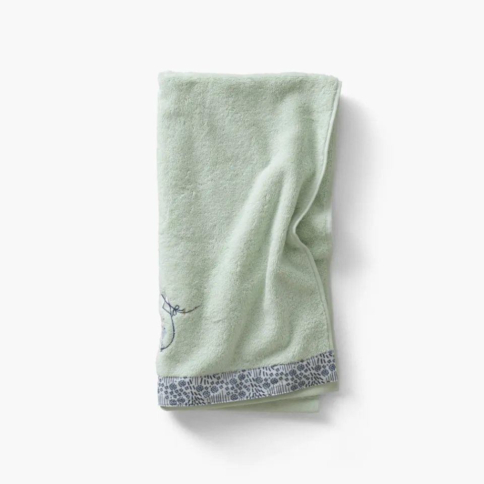 Carré Blanc Serviette de toilette coton bio Dandine vert d'eau|Enfant Serviettes De Toilette