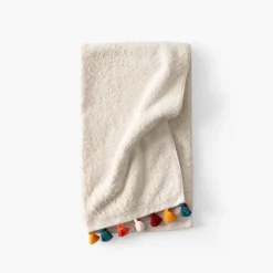 Carré Blanc Serviette de toilette coton Eclats naturel| Serviettes De Toilette