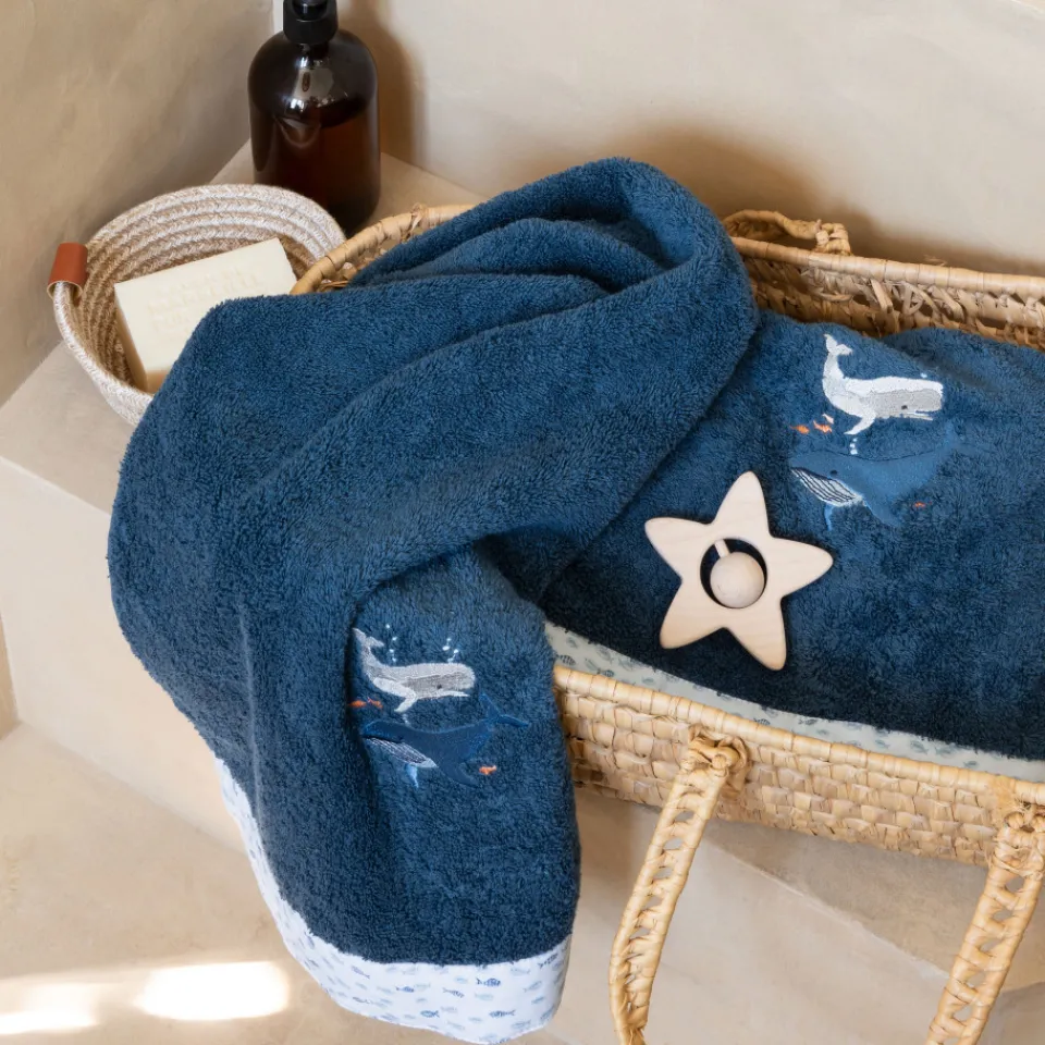 Carré Blanc Serviette de toilette coton Océanos|Enfant Serviettes De Toilette