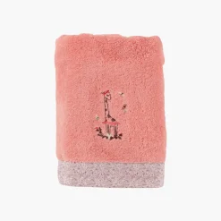 Carré Blanc Serviette de toilette coton biologique Festine rose sorbet|Enfant Serviettes De Toilette