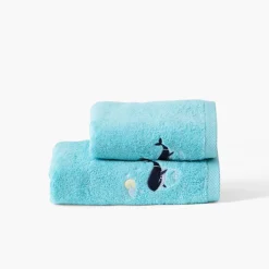 Carré Blanc Serviette de toilette coton Atlantis lagon|Enfant Serviettes De Toilette