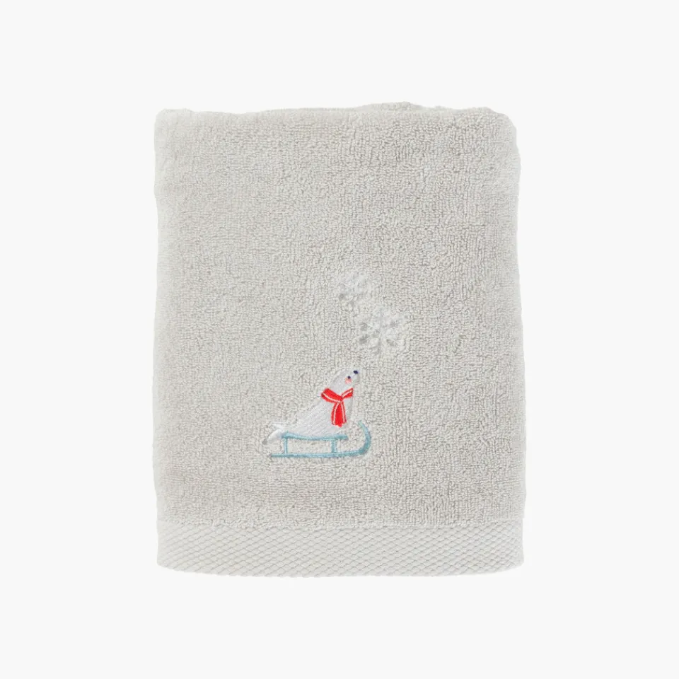 Carré Blanc Serviette de toilette coton Artica perle|Enfant Serviettes De Toilette