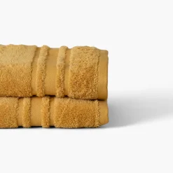 Carré Blanc Serviette de toilette coton Lola II miel| Serviettes De Toilette