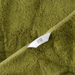 Carré Blanc Serviette de toilette coton et viscose de bambou Silvalys vert mousse| Serviettes De Toilette