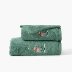 Carré Blanc Serviette de toilette coton Féeries vert tendre|Enfant Serviettes De Toilette