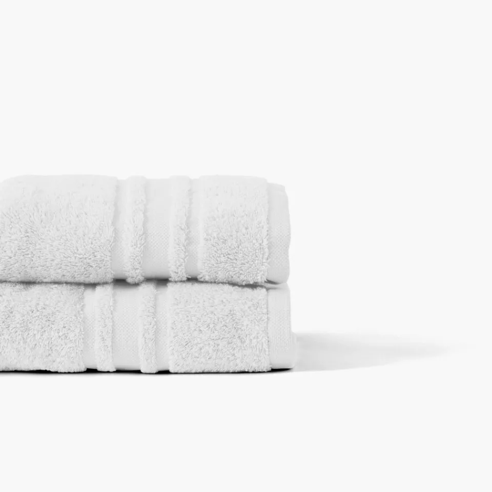 Carré Blanc Serviette de toilette coton Lola II blanc| Serviettes De Toilette