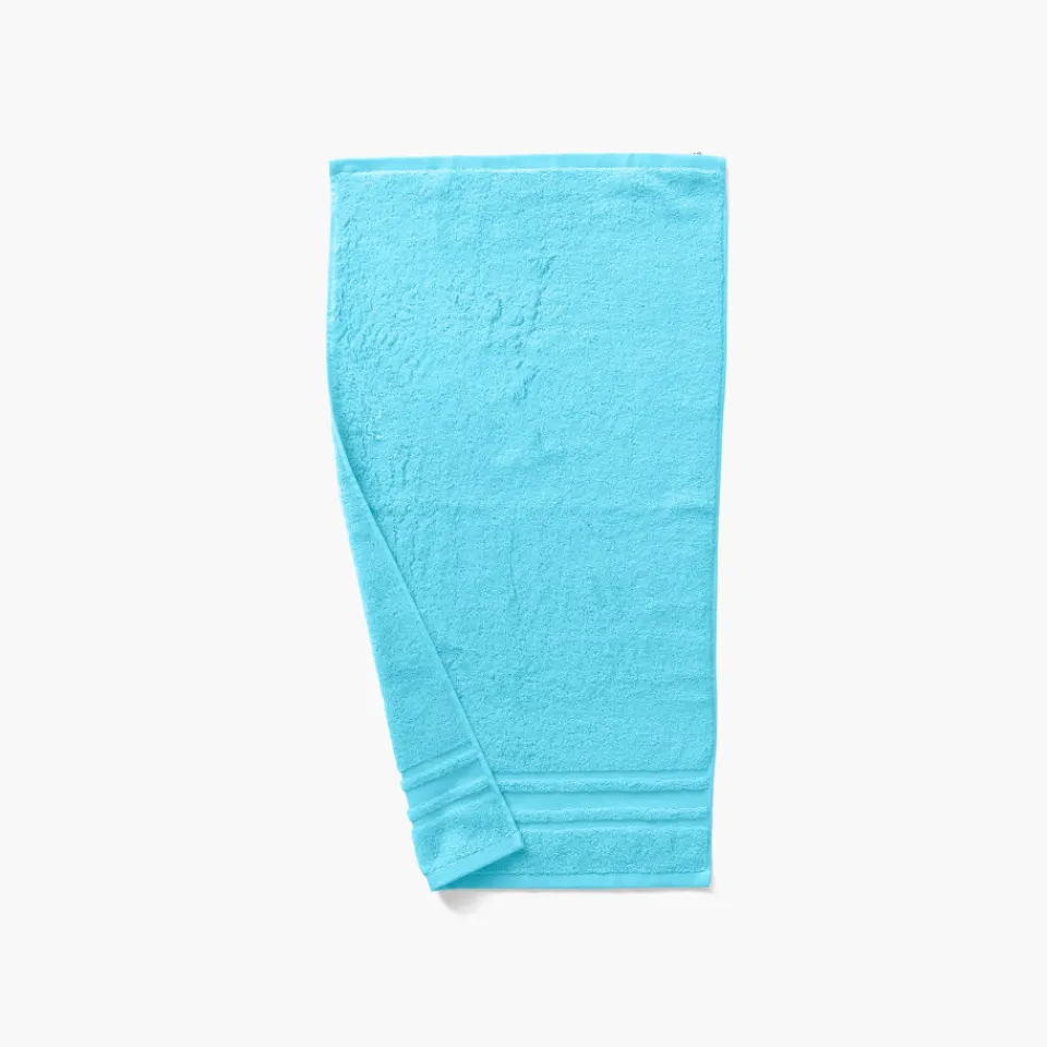 Carré Blanc Serviette de toilette coton Lola II turquoise| Serviettes De Toilette