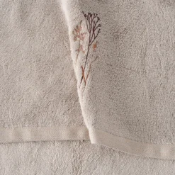 Carré Blanc Serviette de toilette coton et viscose de bambou Aura taupe| Serviettes De Toilette