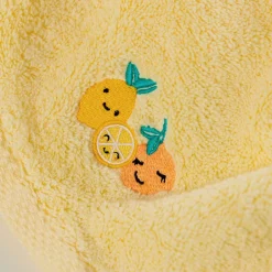 Carré Blanc Serviette de toilette coton Smoothie citron|Enfant Serviettes De Toilette