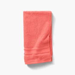 Carré Blanc Serviette de toilette coton Lola II corail| Serviettes De Toilette