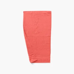 Carré Blanc Serviette de toilette coton Lola II corail| Serviettes De Toilette