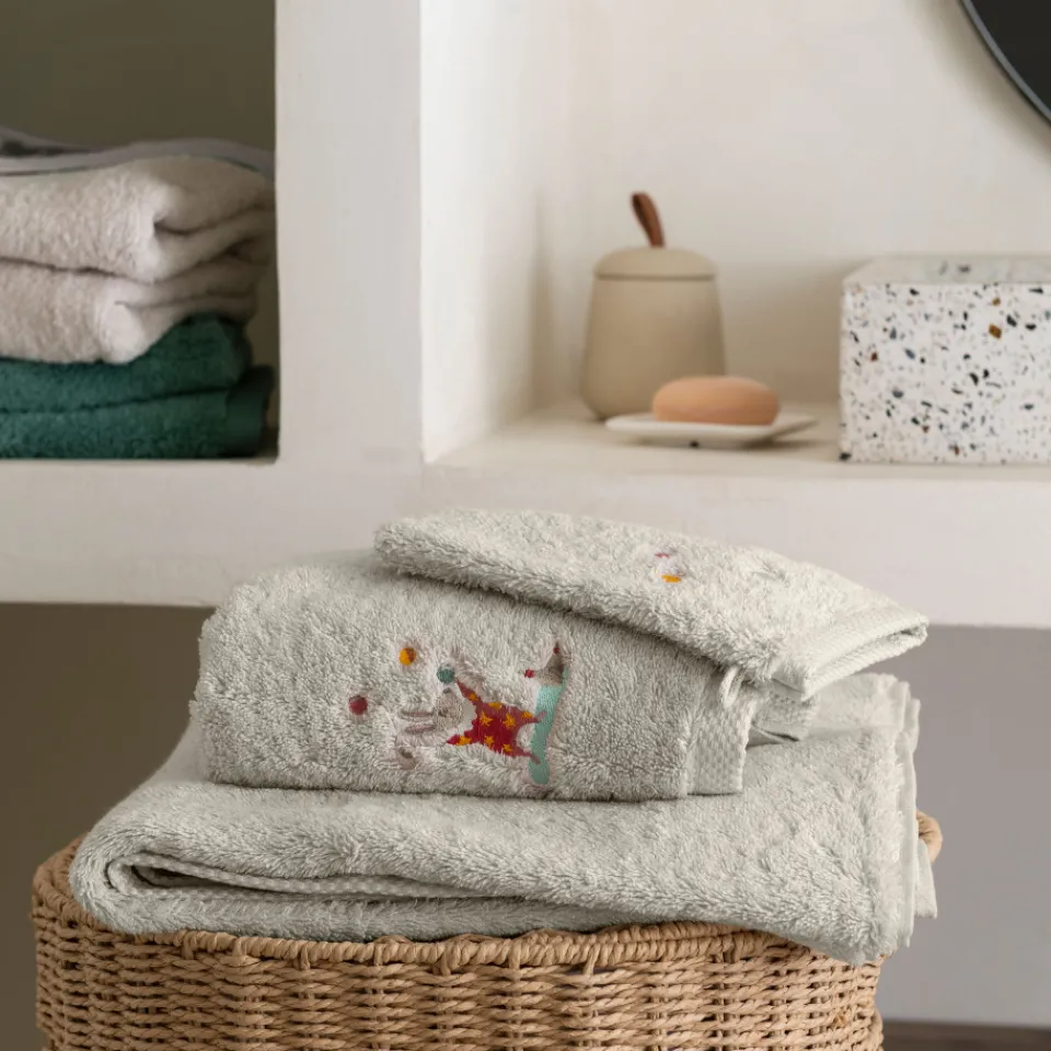 Carré Blanc Serviette de toilette coton Féeries ivoire|Enfant Serviettes De Toilette