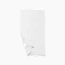 Carré Blanc Serviette de toilette coton bio Bienvenue blanc|Enfant Serviettes De Toilette