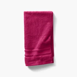 Carré Blanc Serviette de toilette coton Lola II framboise| Serviettes De Toilette