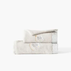 Carré Blanc Serviette de toilette coton bio Illumine craie|Enfant Serviettes De Toilette