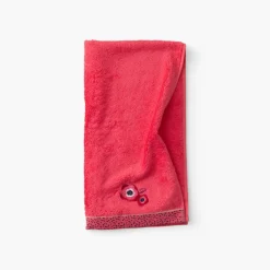 Carré Blanc Serviette de toilette coton Rosella coquelicot| Serviettes De Toilette