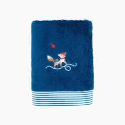 Carré Blanc Serviette de toilette coton biologique Ptitchic indigo|Enfant Serviettes De Toilette