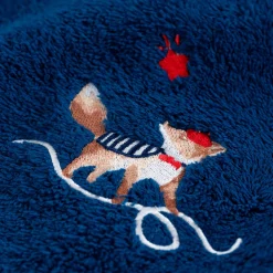 Carré Blanc Serviette de toilette coton biologique Ptitchic indigo|Enfant Serviettes De Toilette