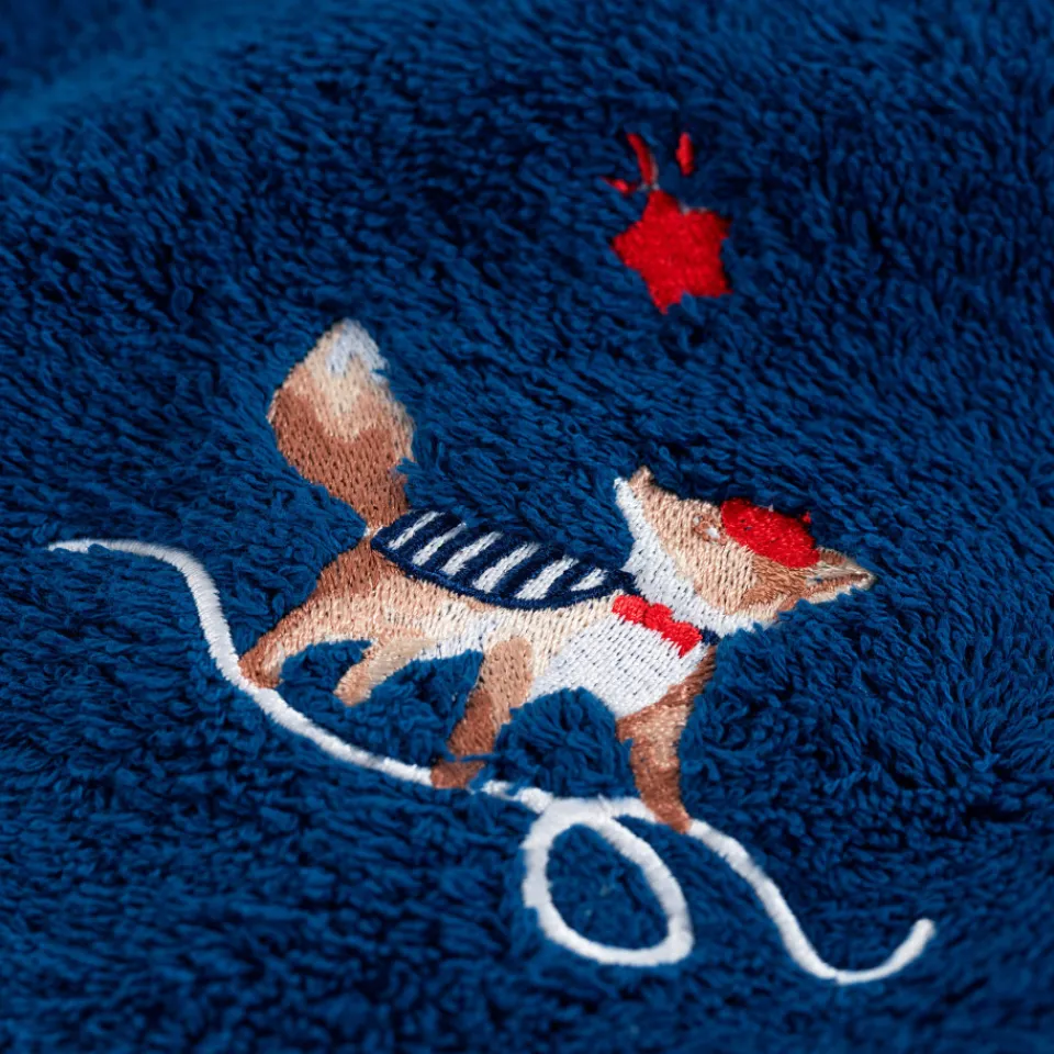 Carré Blanc Serviette de toilette coton biologique Ptitchic indigo|Enfant Serviettes De Toilette