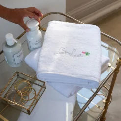 Carré Blanc Serviette de toilette coton et viscose de bambou Eloges blanc| Serviettes De Toilette