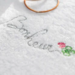 Carré Blanc Serviette de toilette coton et viscose de bambou Eloges blanc| Serviettes De Toilette