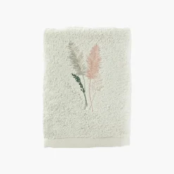 Carré Blanc Serviette de toilette coton et viscose de bambou Pampa II jade| Serviettes De Toilette