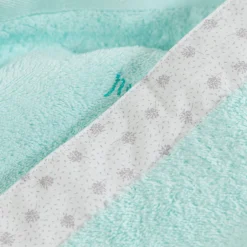 Carré Blanc Serviette de toilette coton biologique Devine céladon|Enfant Serviettes De Toilette