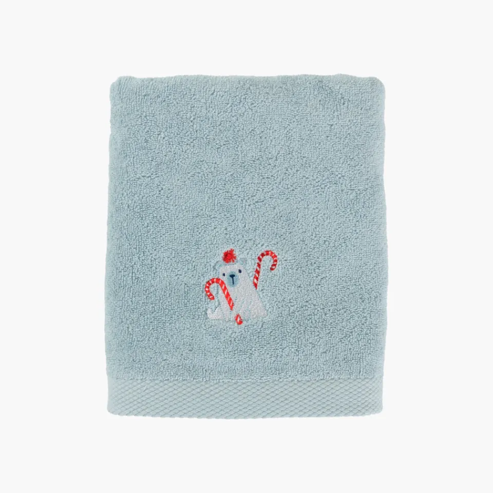 Carré Blanc Serviette de toilette coton Artica givre|Enfant Serviettes De Toilette