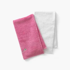 Carré Blanc Serviette de toilette coton et viscose de bambou Eloges rose| Serviettes De Toilette