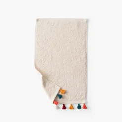 Carré Blanc Serviette invité coton Eclats naturel| Serviettes Invité