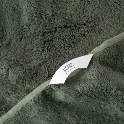 Carré Blanc Serviette invité coton et viscose de bambou Silvalys vert forêt| Serviettes Invité