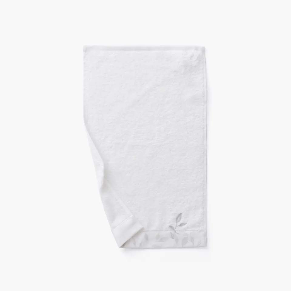 Carré Blanc Serviette invité coton et viscose de bambou Equinoxe neige| Serviettes Invité