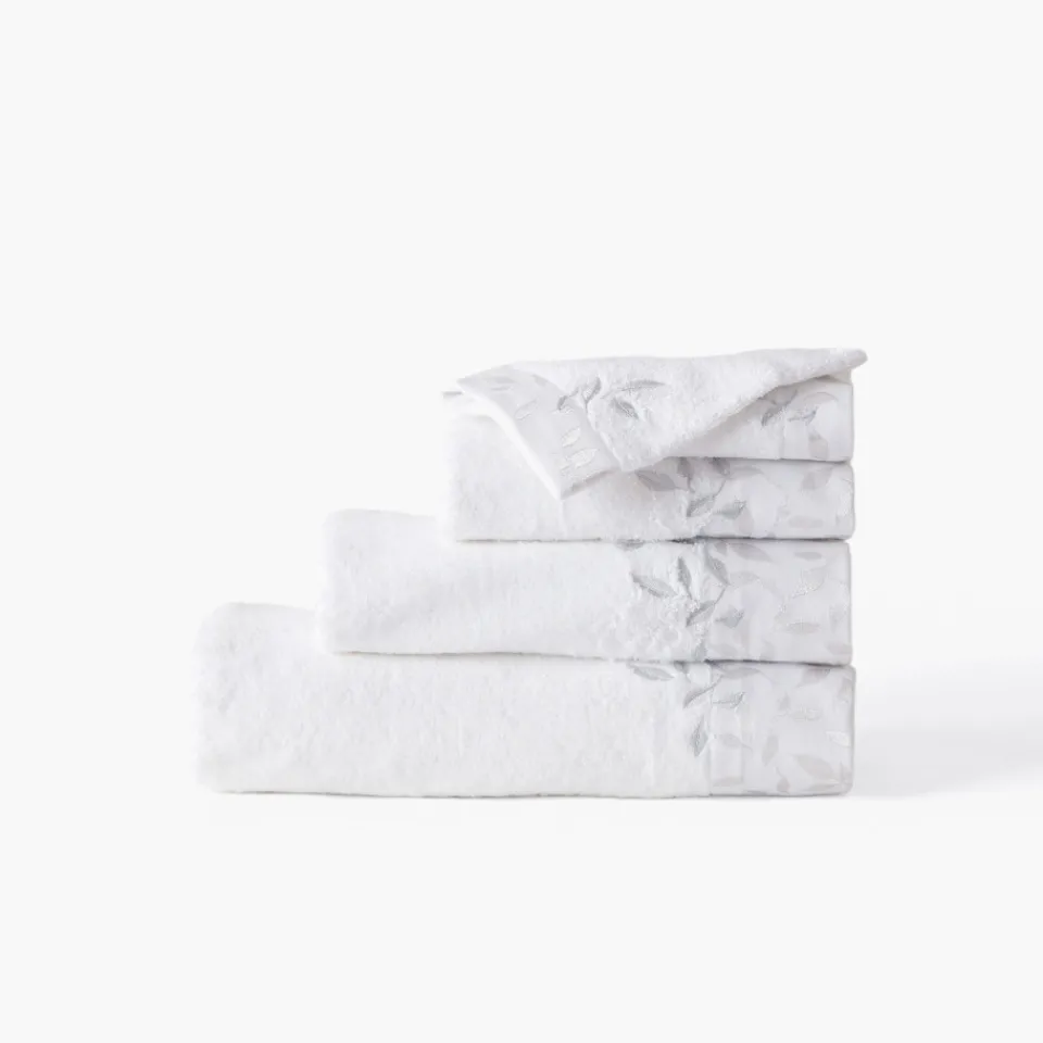 Carré Blanc Serviette invité coton et viscose de bambou Equinoxe neige| Serviettes Invité