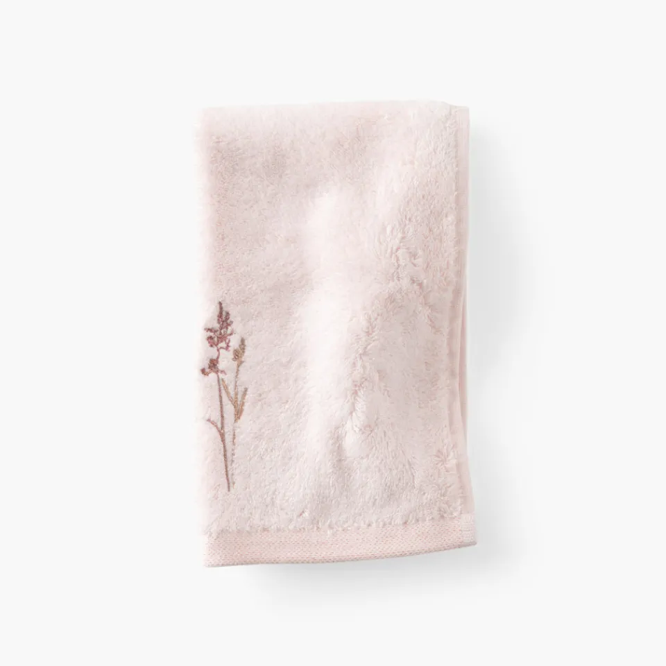 Carré Blanc Serviette invité coton et viscose de bambou Aura nude| Serviettes Invité