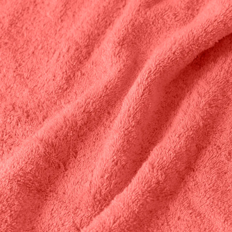 Carré Blanc Serviette invité coton Lola II corail| Serviettes Invité