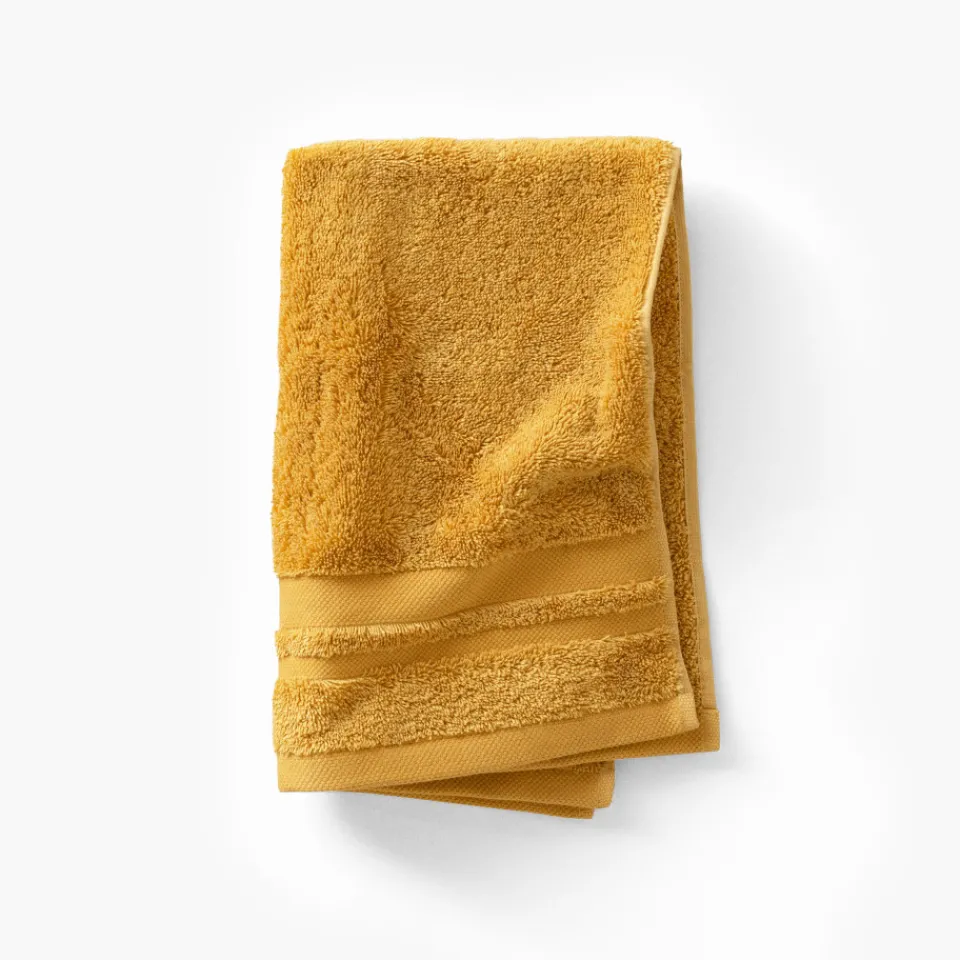 Carré Blanc Serviette invité coton Lola II miel| Serviettes Invité