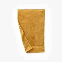 Carré Blanc Serviette invité coton Lola II miel| Serviettes Invité
