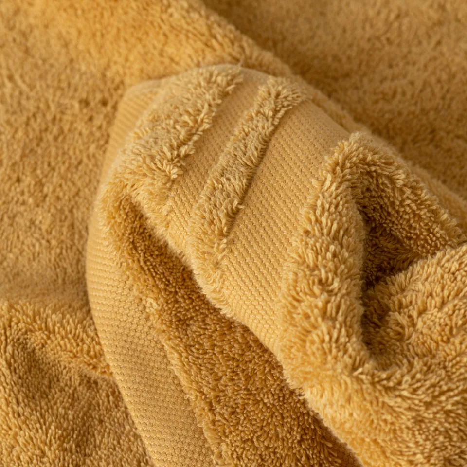 Carré Blanc Serviette invité coton Lola II miel| Serviettes Invité