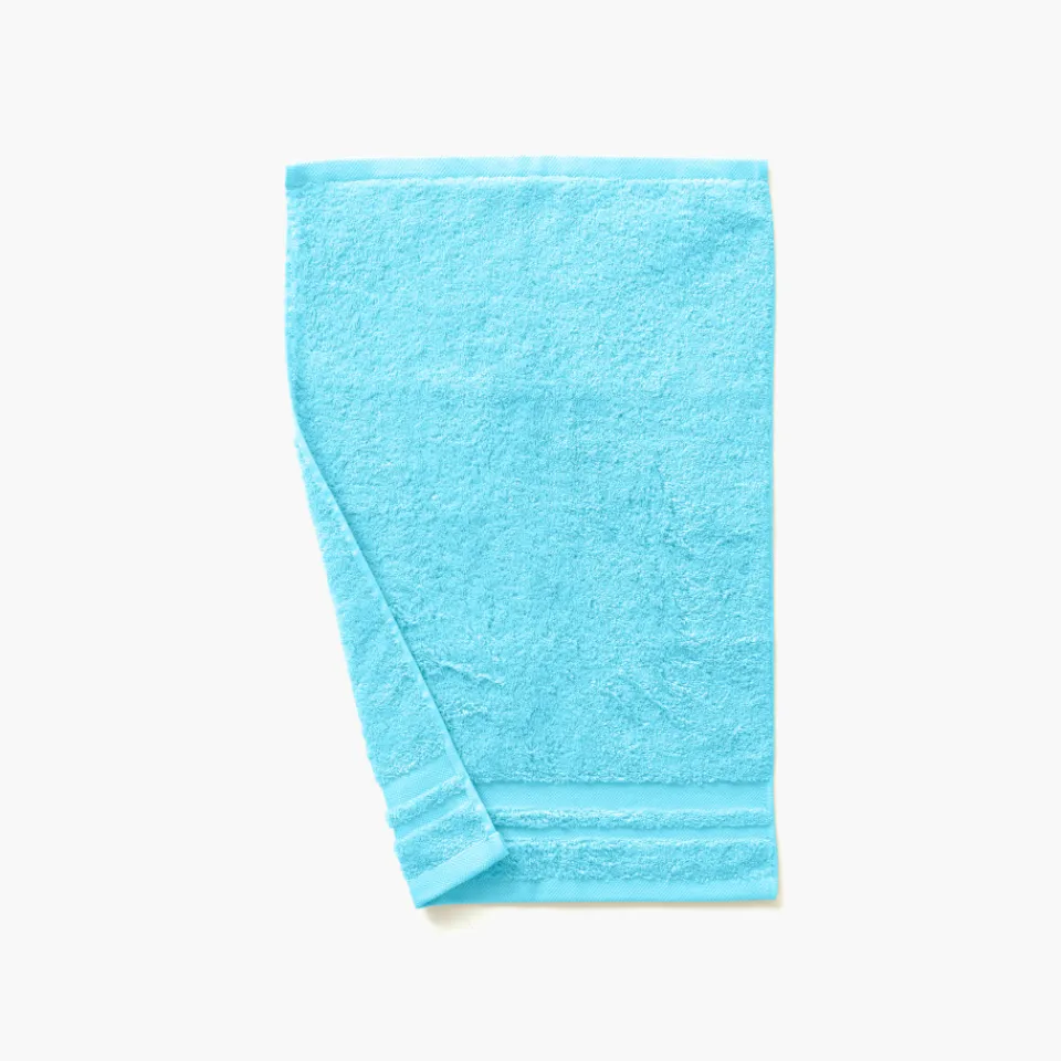 Carré Blanc Serviette invité coton Lola II turquoise| Serviettes Invité