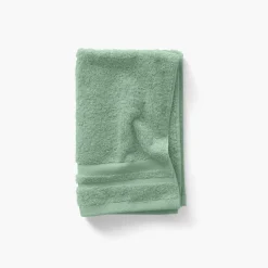 Carré Blanc Serviette invité coton Lola II sauge| Serviettes Invité