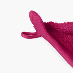 Carré Blanc Serviette invité coton Lola II framboise| Serviettes Invité