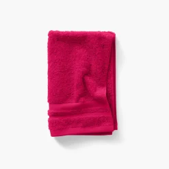 Carré Blanc Serviette invité coton Lola II framboise| Serviettes Invité
