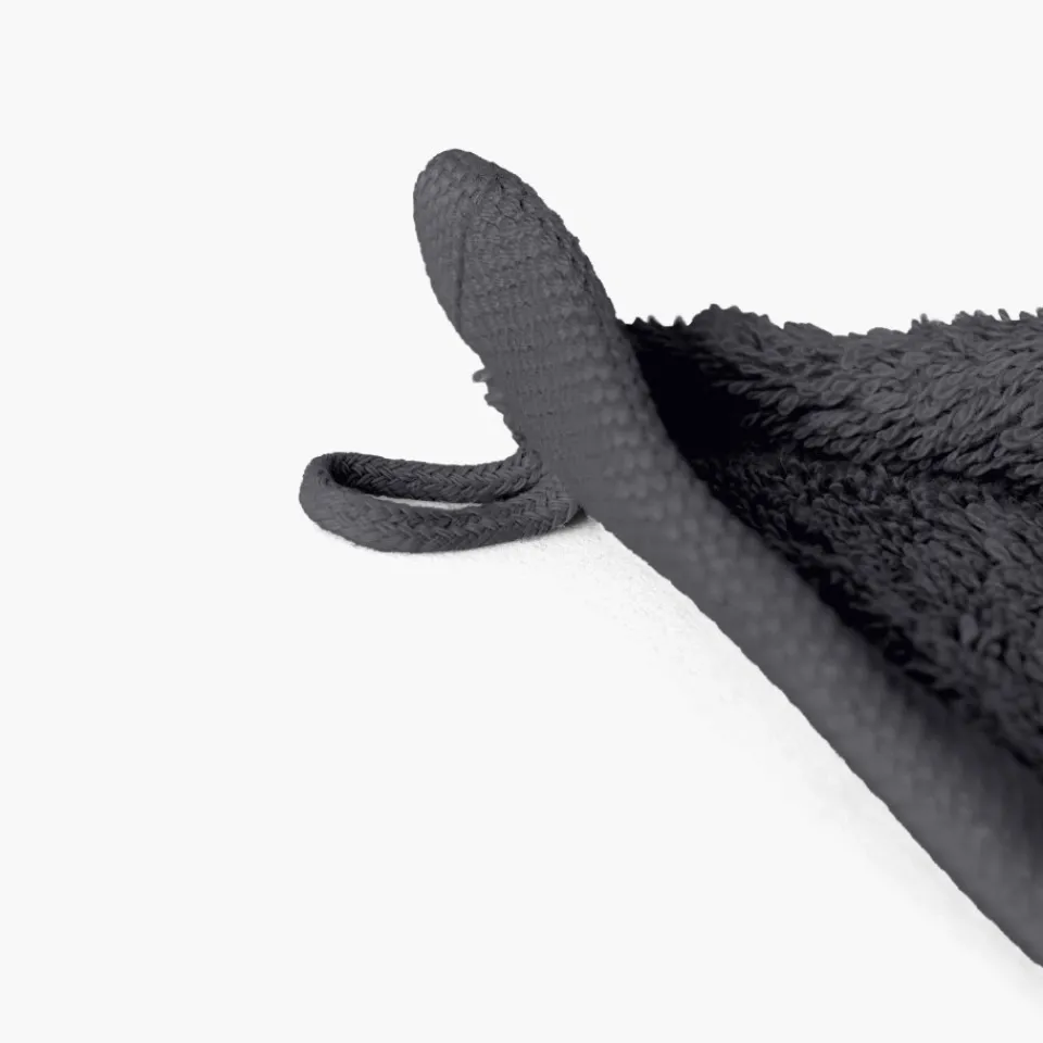 Carré Blanc Serviette invité coton Lola II ardoise| Serviettes Invité